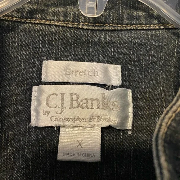C.J. Banks Stretch Denim Vest - Picture 2 of 9